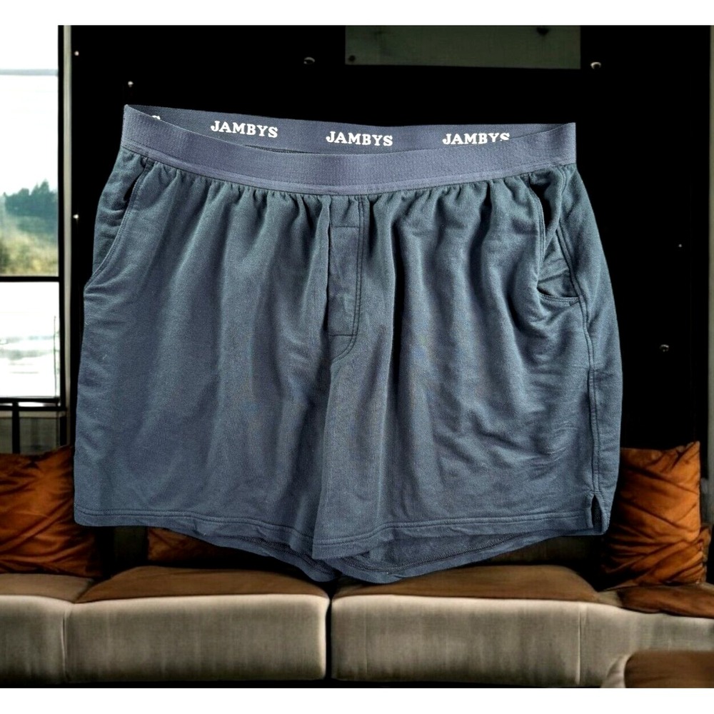 Jambys House‎ Shorts Men 2XL Black Pockets Lounge Modal Spandex Stretch Chill